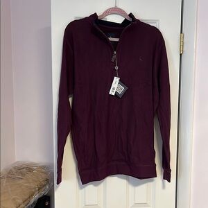 TaylorByrd Purple Zip Up Sweater Soft Knit Long Sleeve